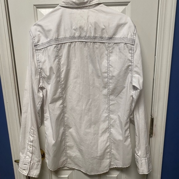 Rustic Blue White Casual Button Down Shirt Men Size Small - Picture 2 of 8